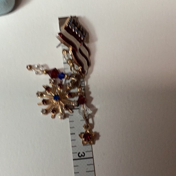 Patriotic Flag Earrings with Crystal Accents - Picture 8 of 8